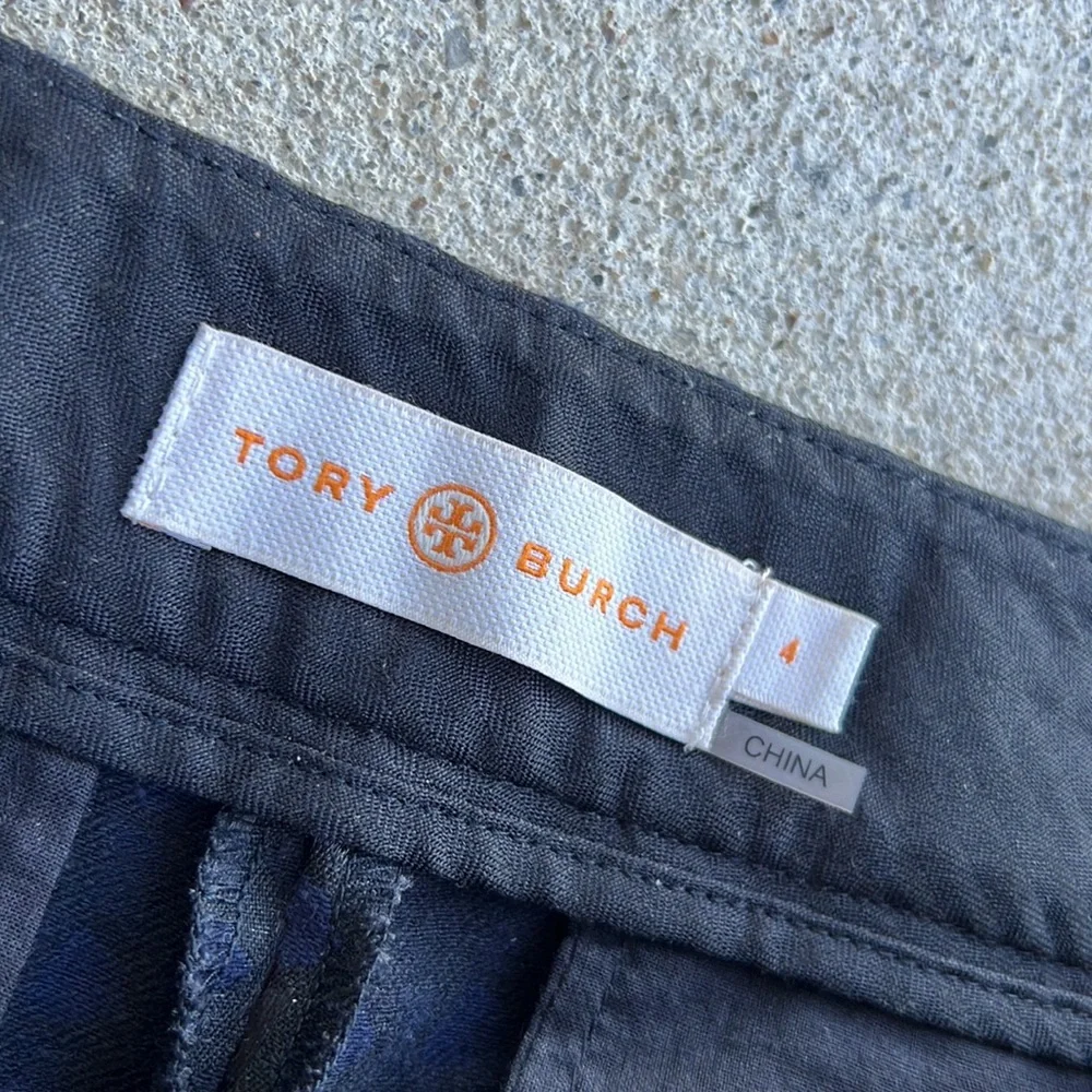 Tory Burch Phantom Madison Pant Cropped Black/Navy Size 4 - Picture 4 of 15
